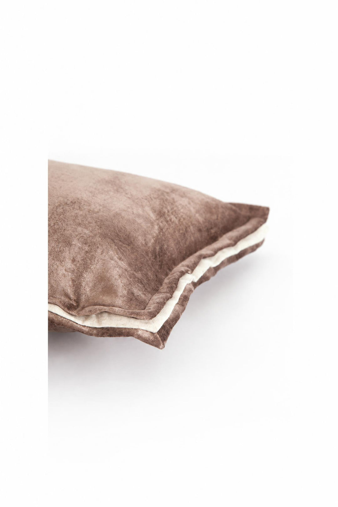 Cuscino Baxley in velluto Grigio e lino naturale 60 x 30 cm