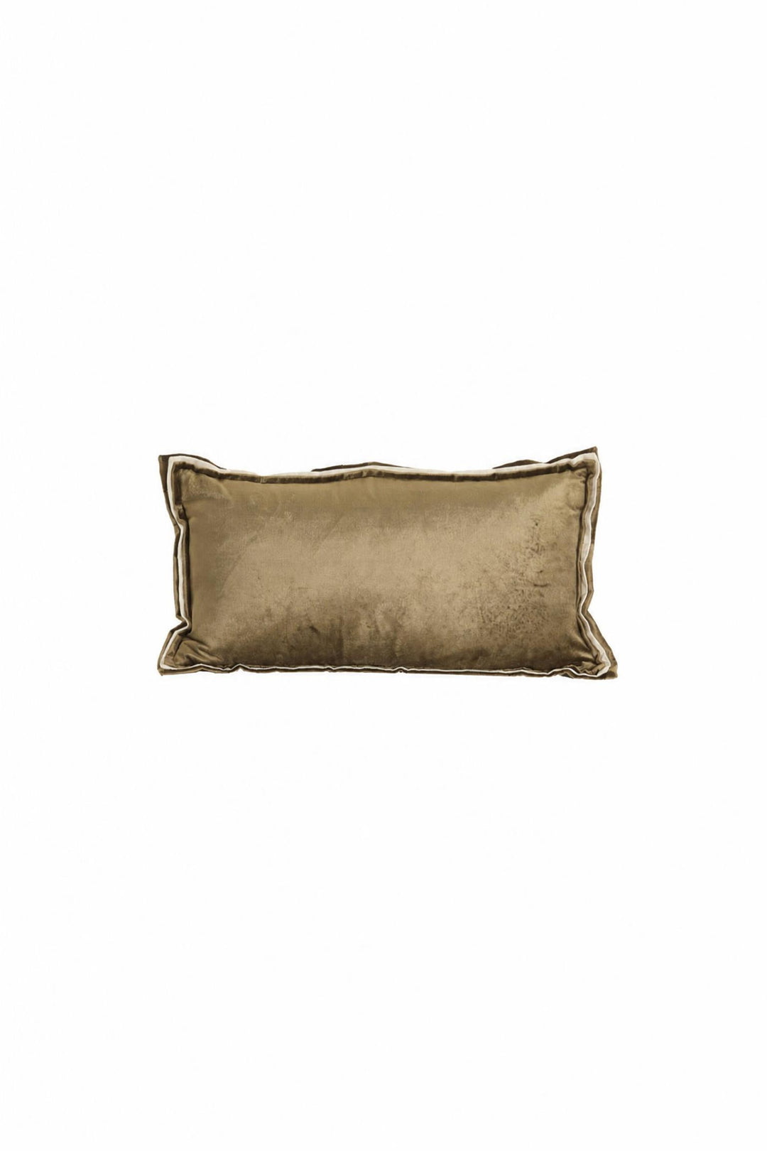 Cuscino Baxley in velluto Verde oliva e lino naturale 60 x 30 cm