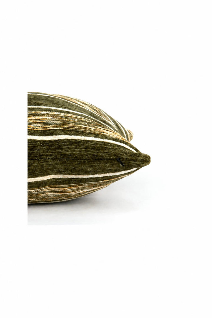 Cuscino Salinja in tessuto Verde scuro e beige 43 x 43 cm
