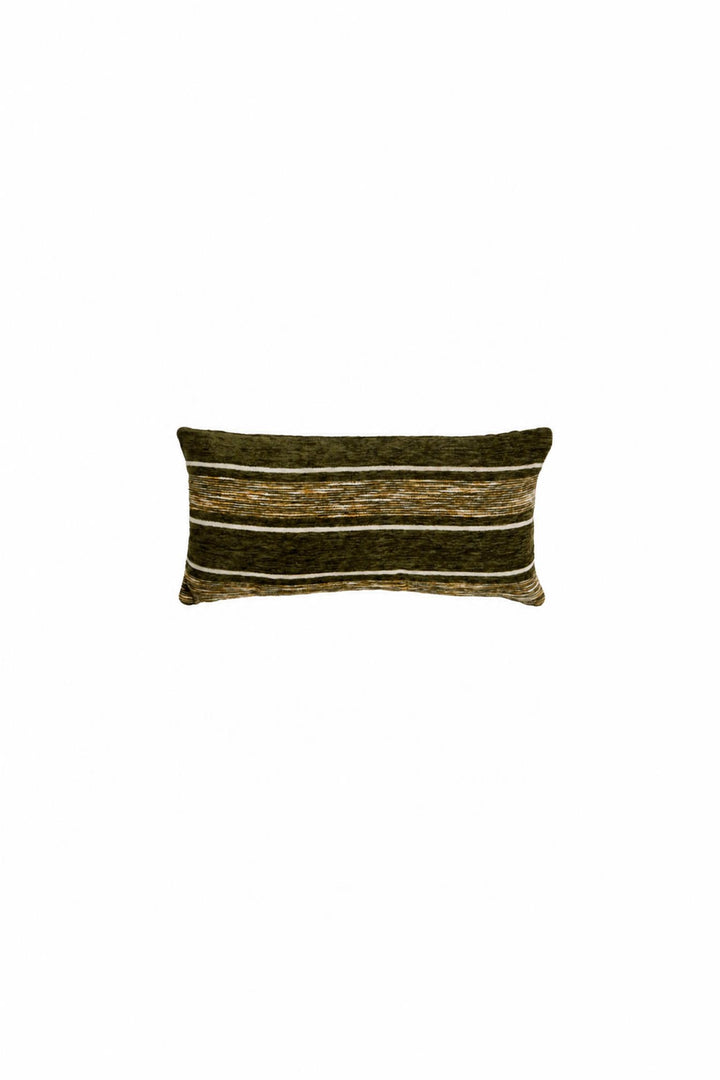 Cuscino Salinja in tessuto Verde scuro e beige 60 x 30 cm