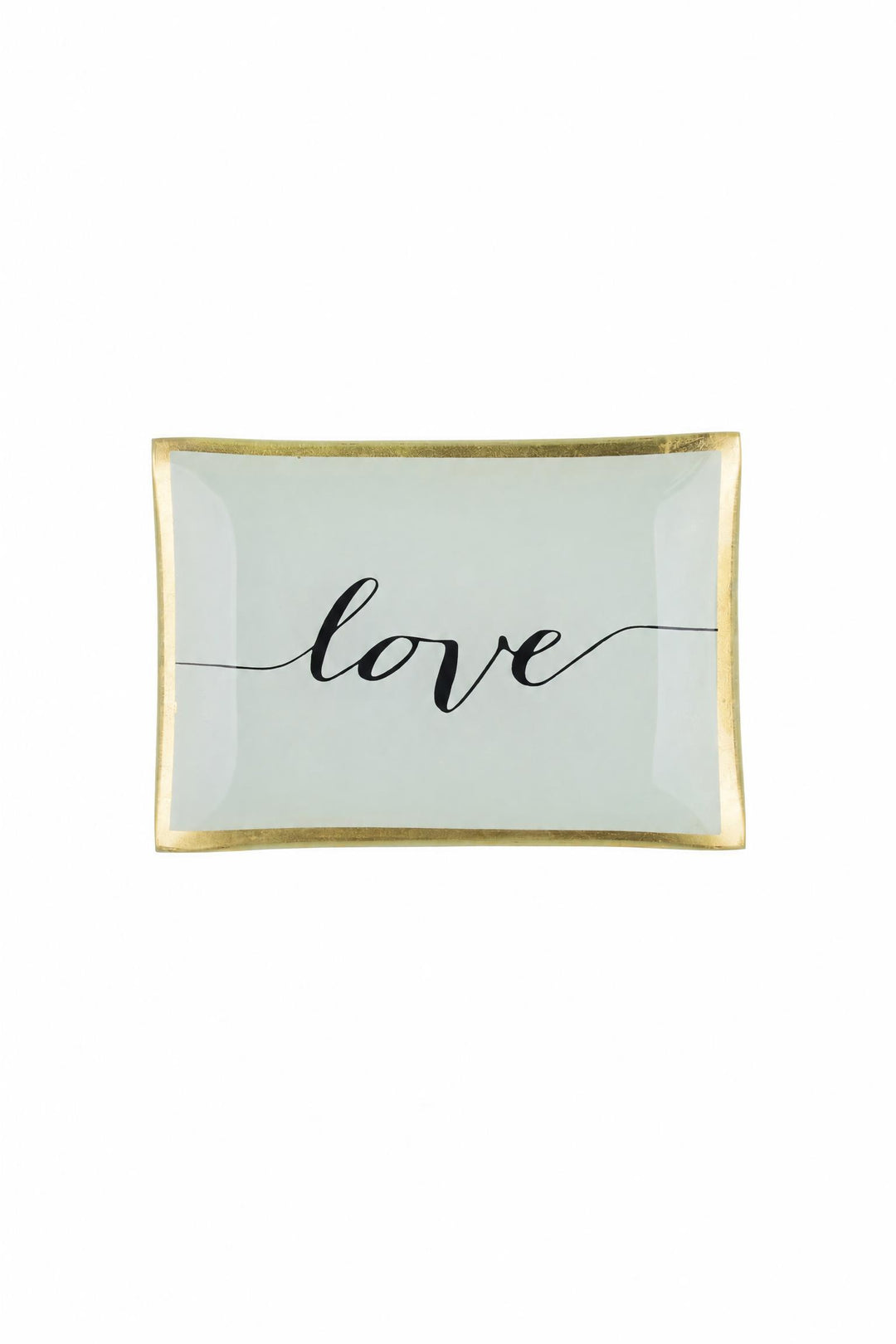 Piattino decorativo Love Plates "Love" in vetro Bianco 10 x 0,8 x 14,2 cm