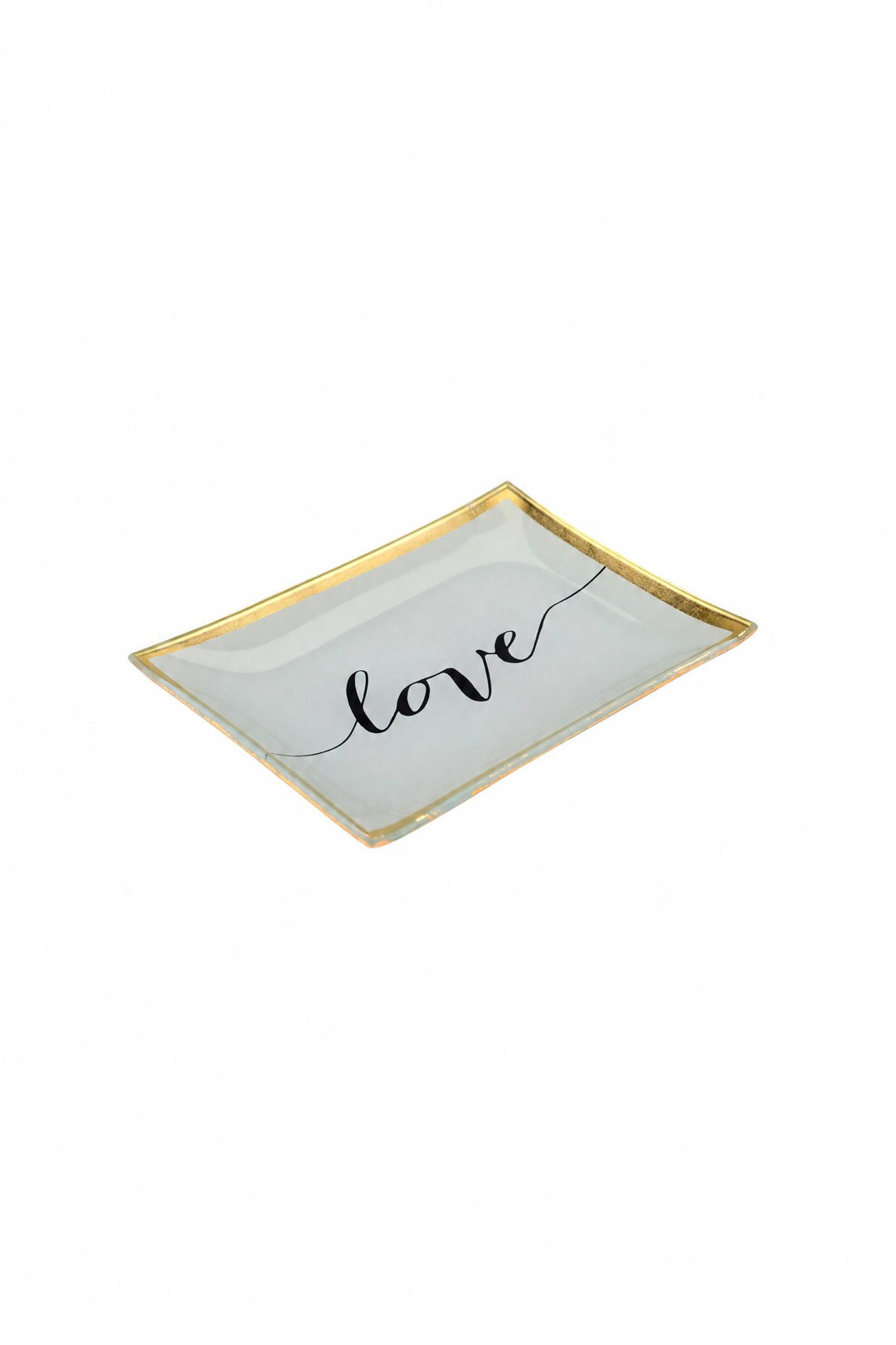 Piattino decorativo Love Plates "Love" in vetro Bianco 10 x 0,8 x 14,2 cm