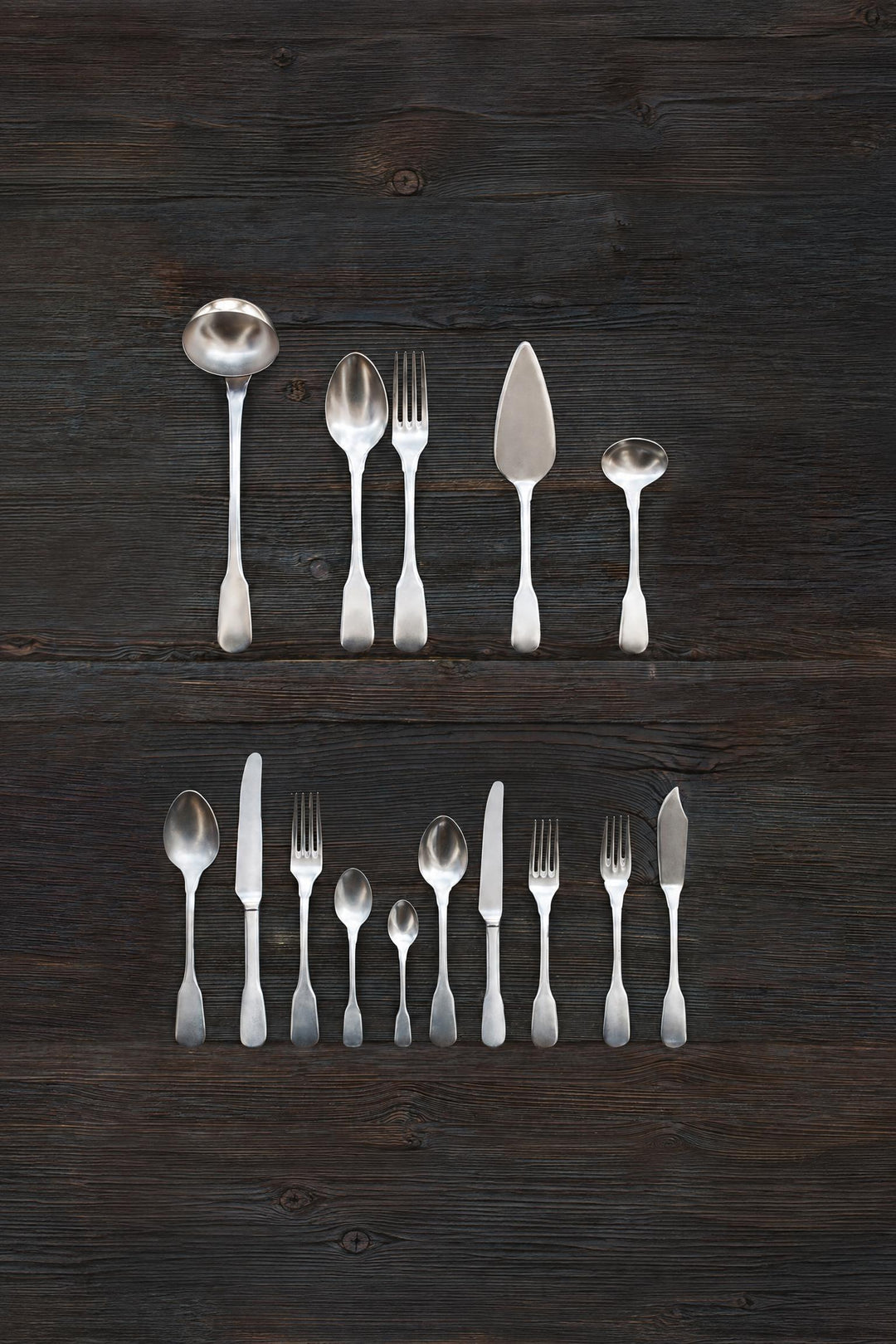 Set di posate 4 pezzi Brick Lane in acciaio Stone washed