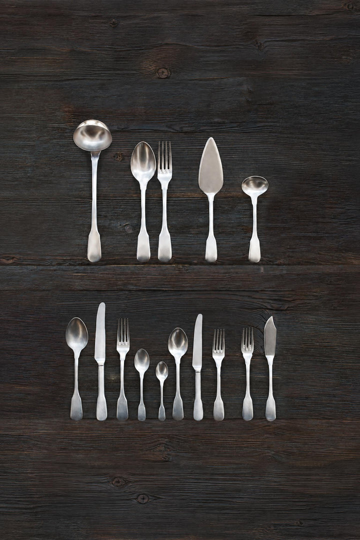 Set di posate 4 pezzi Brick Lane in acciaio Stone washed