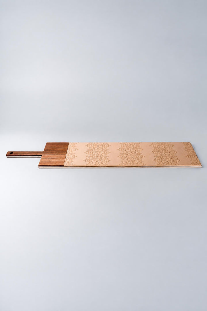 Tagliere In/Taglio 2 in legno, gres e acciaio Ecru