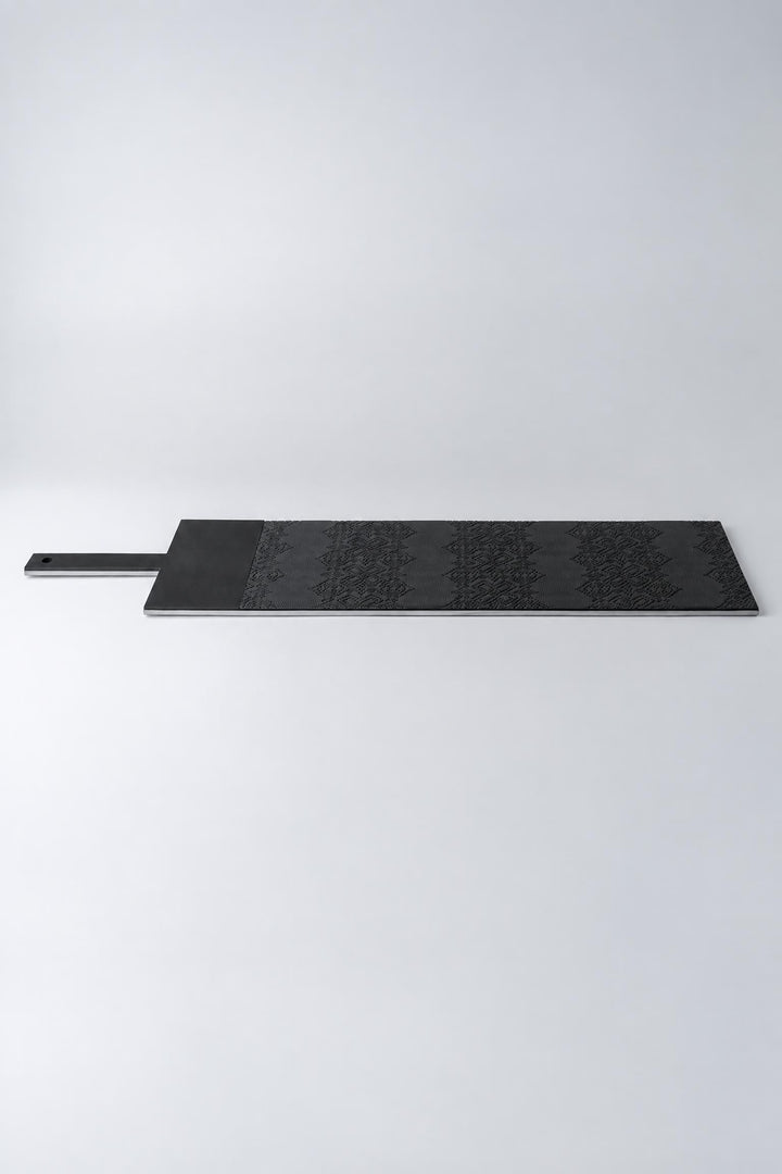 Tagliere In/Taglio 2 in legno, gres e acciaio Nero