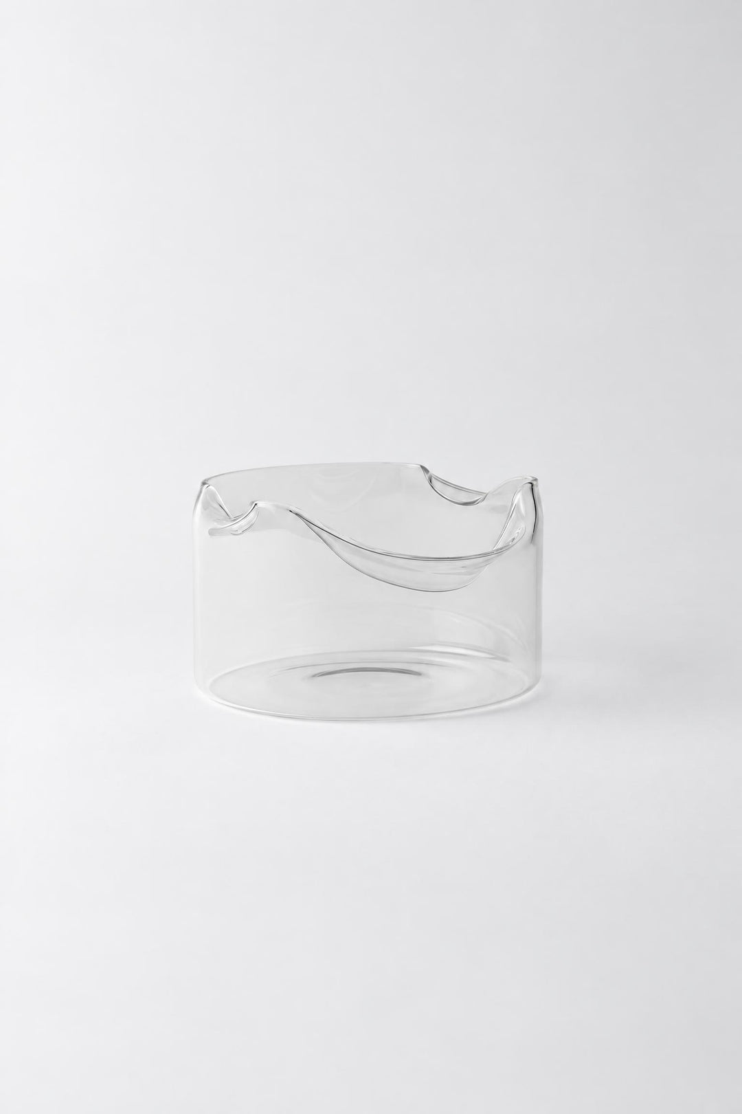 Cestino per il pane Shapeless in vetro borosilicato trasparente, dalla forma schiacciata e piegata