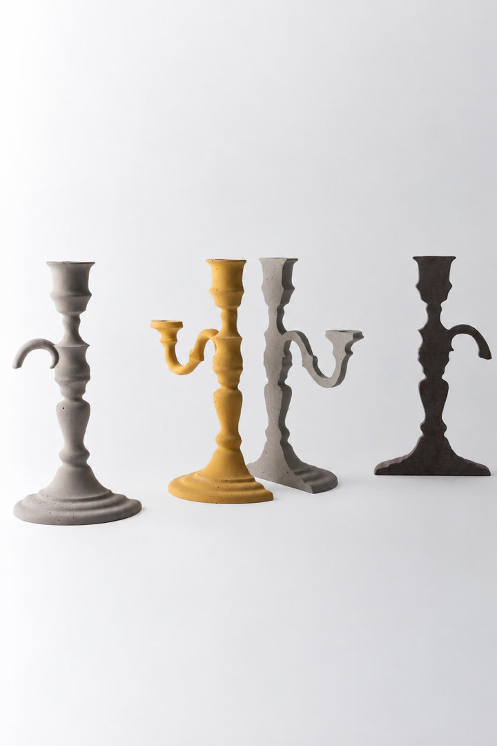 Candelabro Magic Objects in cemento Giallo