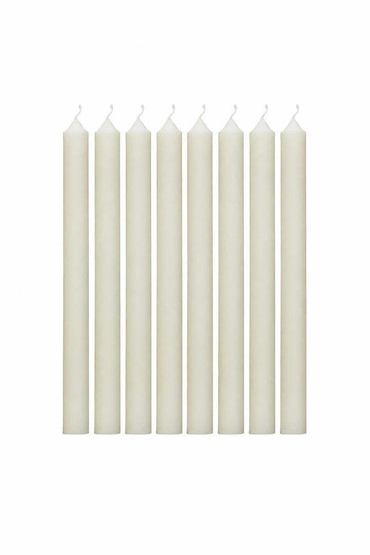 Set di 8 candele avorio in cera di paraffina