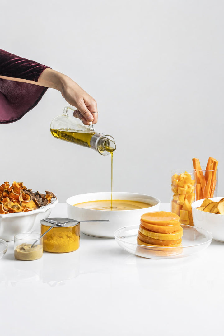 Oliera The Salad Family in vetro borosilicato e silicone