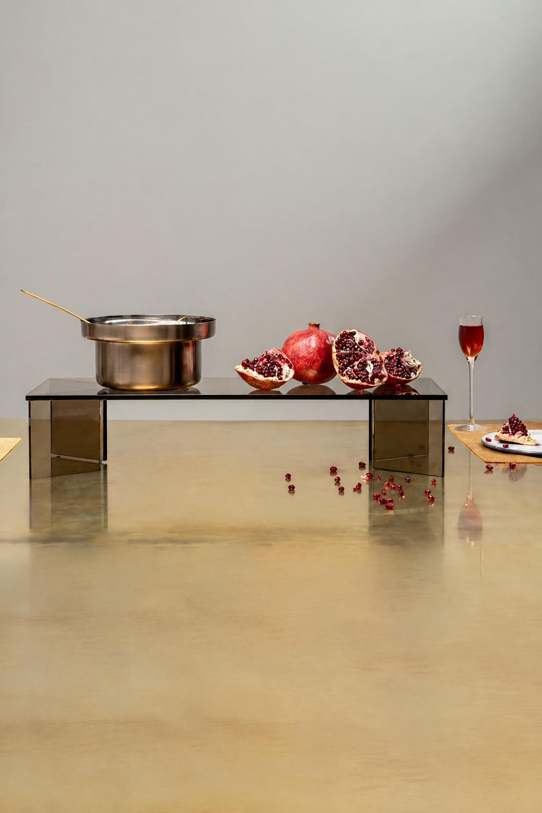 Centrotavola gastronomico Glass in vetro Bronzo