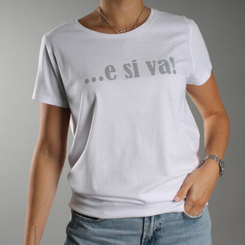 T-Shirt glitter E Si Va..